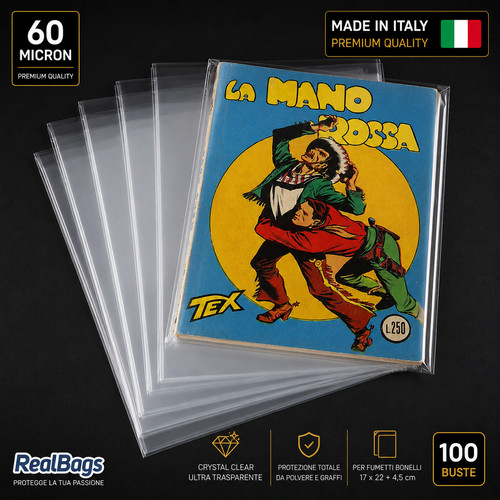 100 buste per fumetti bonelli - 100,